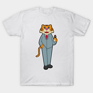 Tiger as Groom with Wedding ring T-Shirt